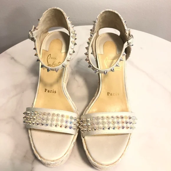 Christian Louboutin White Wedges - Picture 5 of 12